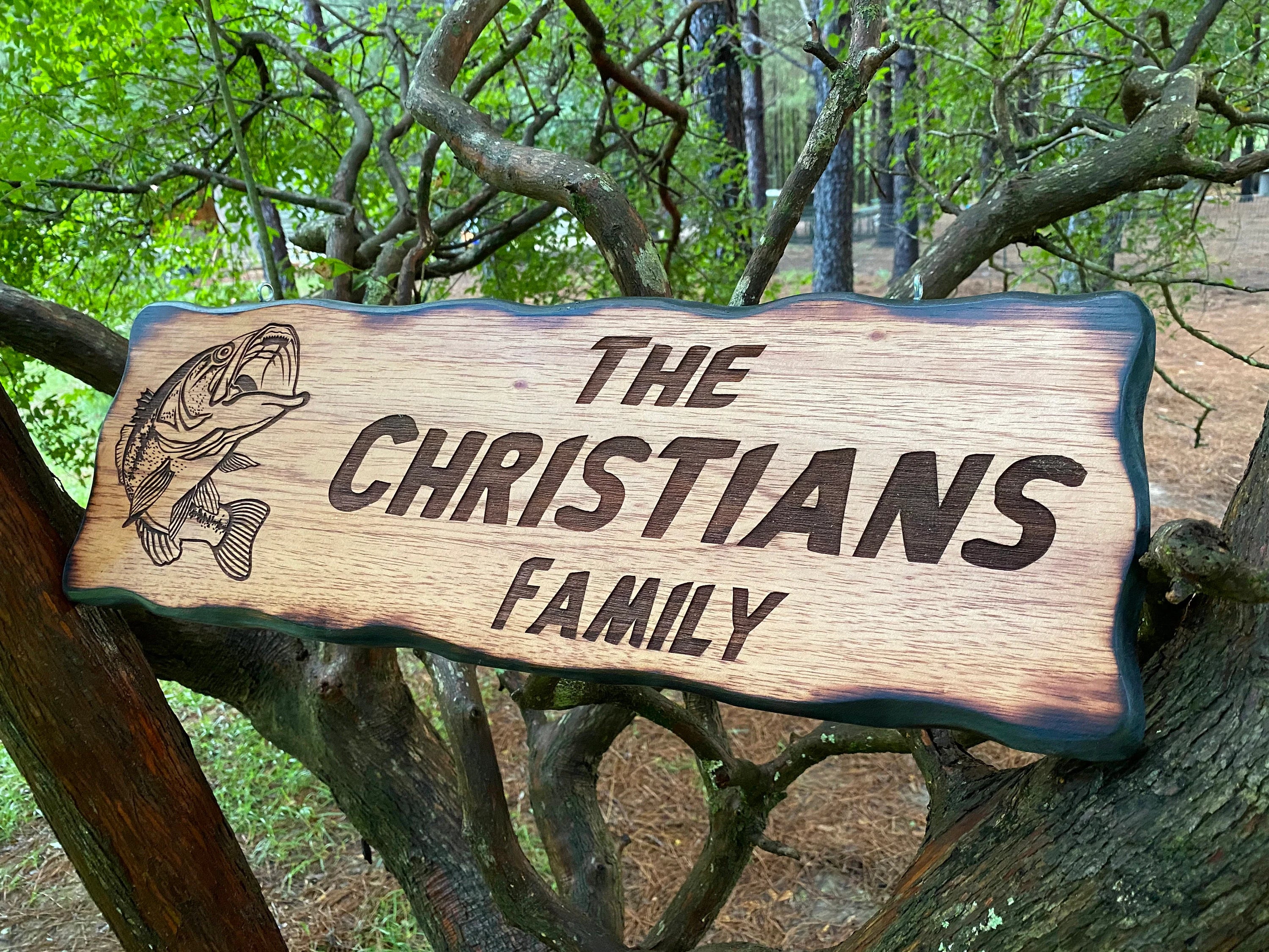 Bass Family Name Wood Sign