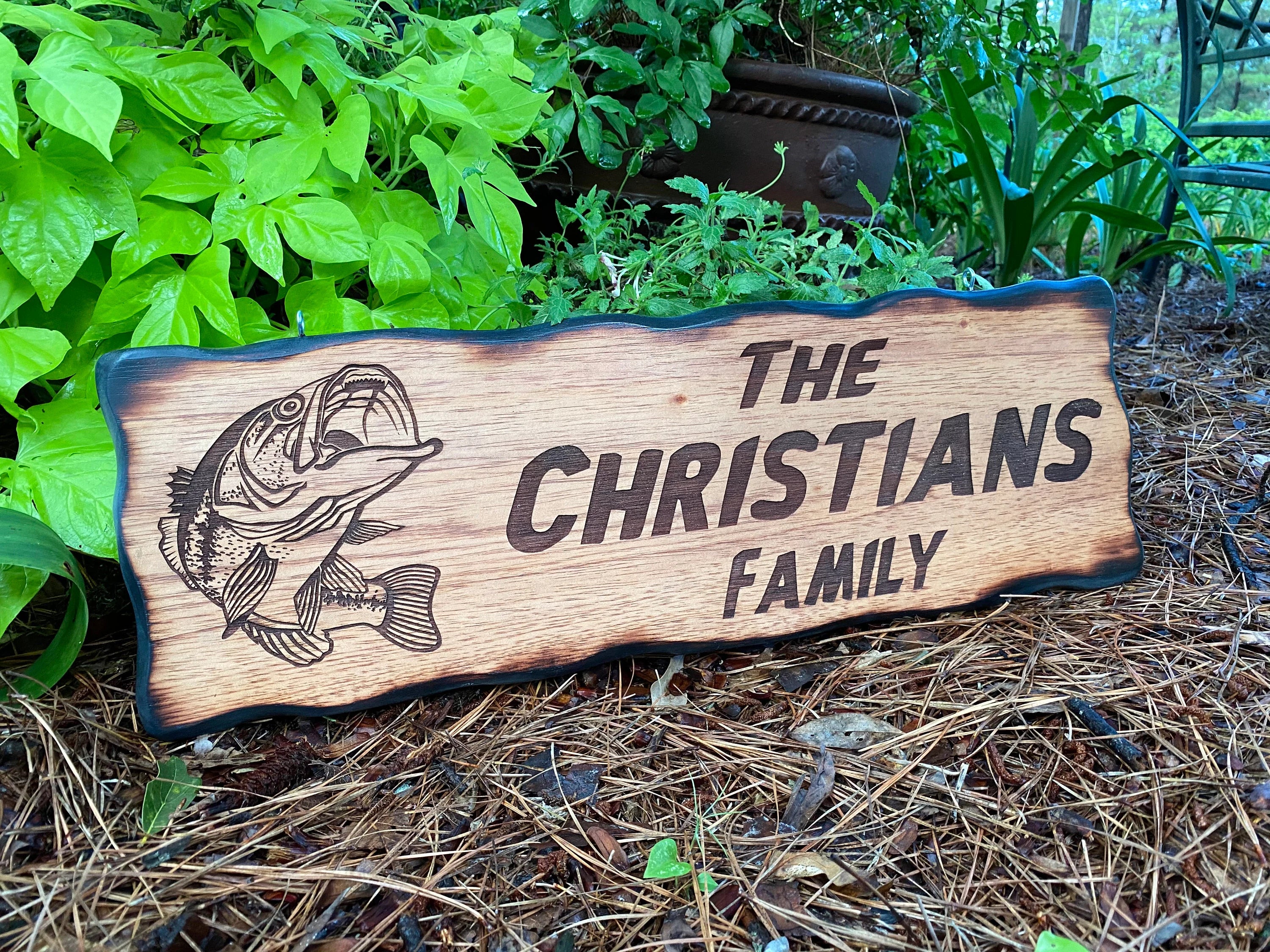 Bass Family Name Wood Sign