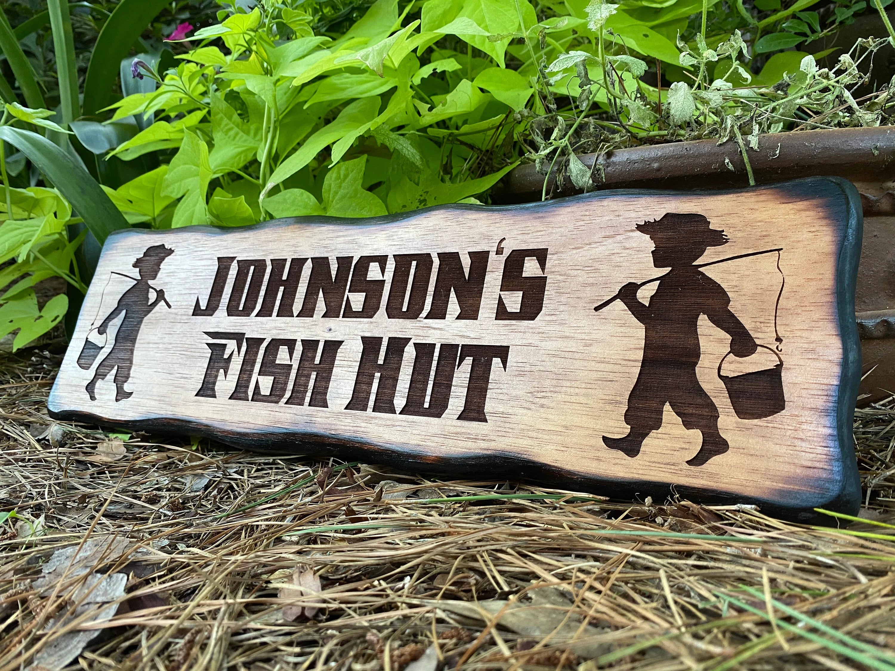 Fishing Boy Wood Sign – WaGiWorks