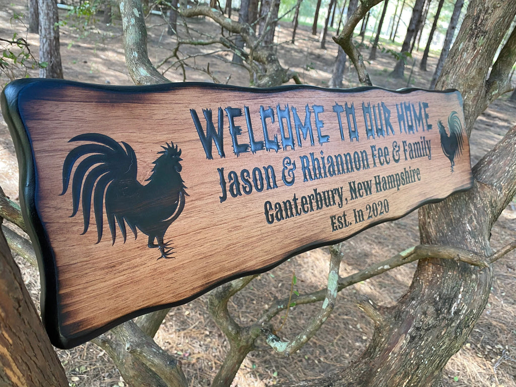 Custom Rooster Farm Sign - Multiple Design Options