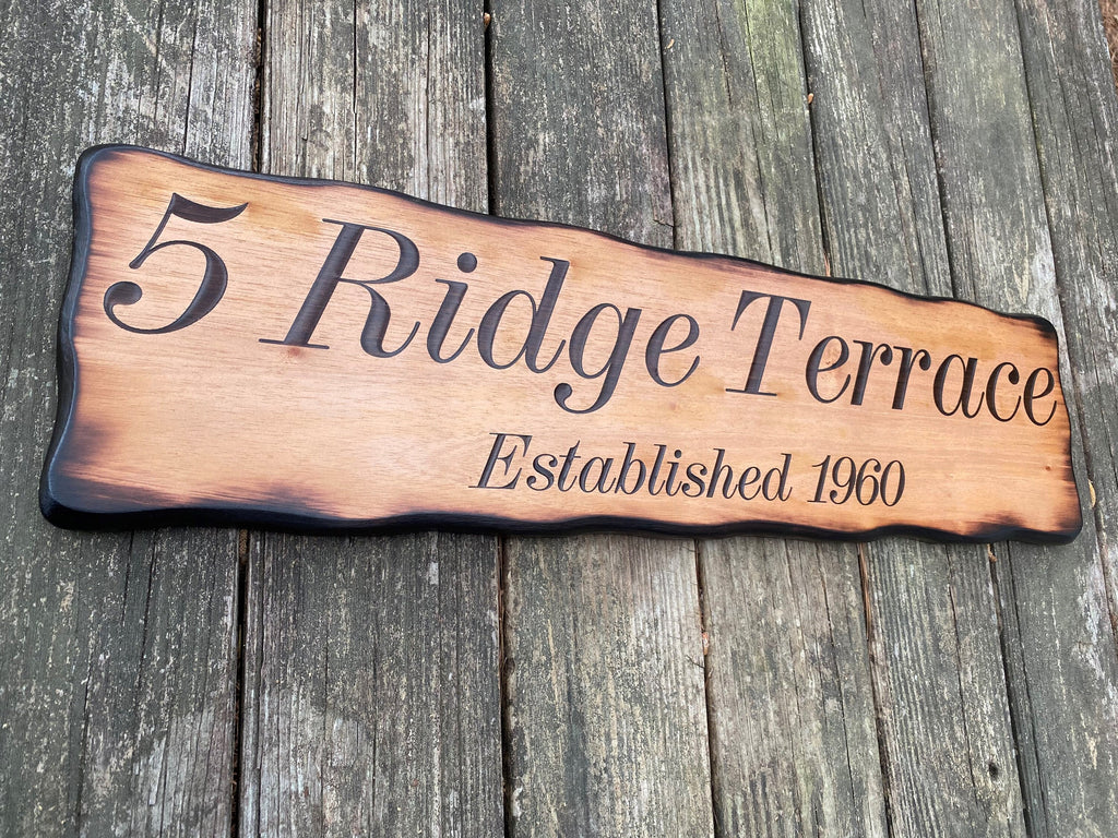 Engraved Address Wood Sign