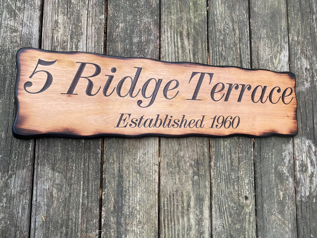 Engraved Address Wood Sign