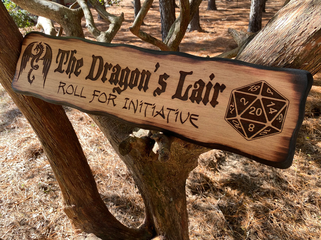 DnD Dragon - D20 Dice Sign