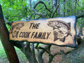 Engraved Trout Wood Sign