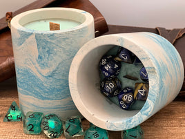 DnD Scented Candle, Full DnD Mystery Dice Set, Dungeons and Dragons Dice Set, DM Gift, D20 Dice, Dungeon Master, Hand Poured, Soy Candle