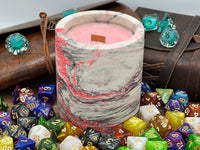 8 oz DnD Candle, Full Roleplay Dice Set, Dungeons and Dragons Dice Set , DM Gift, D20 Dice, Dungeon Master, Mystery Dice Set, Scented Candle