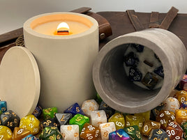 DnD Hidden Dice Candle, Dungeons and Dragons Dice Set , DM Gift, D20 Acrylic Dice, Dungeon Master, Hand Poured, 8oz Scented candle