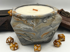14oz D20 Dice Candle Scented, DnD DM Gift, Dungeons and Dragons, Roleplay Dice, Modern Candle, Wood Wick, Hand Poured, Dungeon Master
