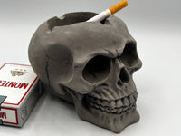 Concrete Skull Cigarette Ashtray, Outdoor Ash Dish, Human Skull, Gothic Decor, Smoker Gift, D&D Ash Tray, Cigarette Holder, Skull Decoration
