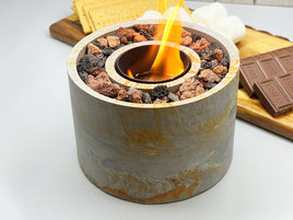 Tabletop Concrete Fire Pit Bowl, Indoor Outdoor, Clean Flame Mini Fire Pit, Modern Home Decor, S'mores cooker, Clean Burning Fire Bowl