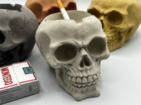 Concrete Skull Cigarette Ashtray, Outdoor Ash Dish, Human Skull, Gothic Decor, Smoker Gift, D&D Ash Tray, Cigarette Holder, Skull Decoration